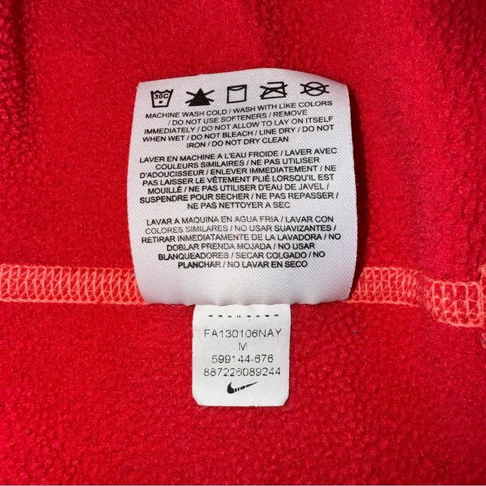Nike Coral Hoodie with Black‎ Logo contrasting stitching fleece lining Medium